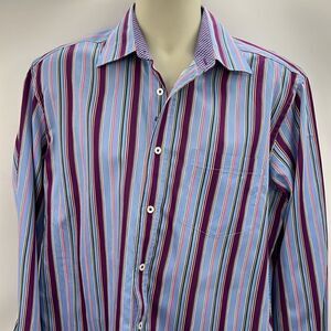 Bugatchi striped shaped fit long sleeve shirt
